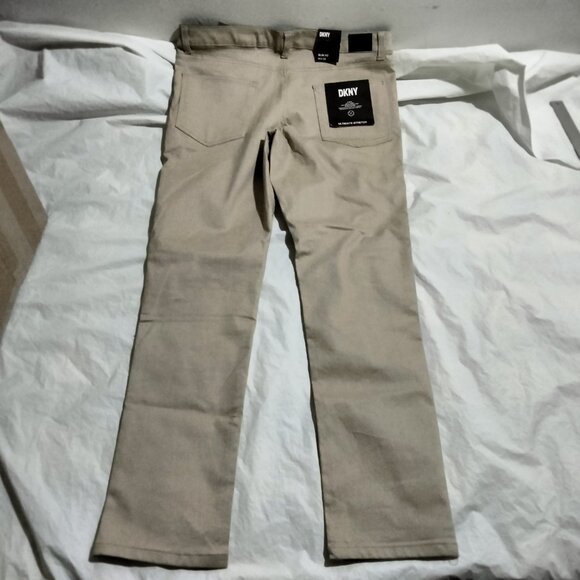 DKNY Mens Stanton Slim Fit Ultimate Stretch Grey 5 Pocket Pants Khaki & Sz36x32 - Picture 6 of 7